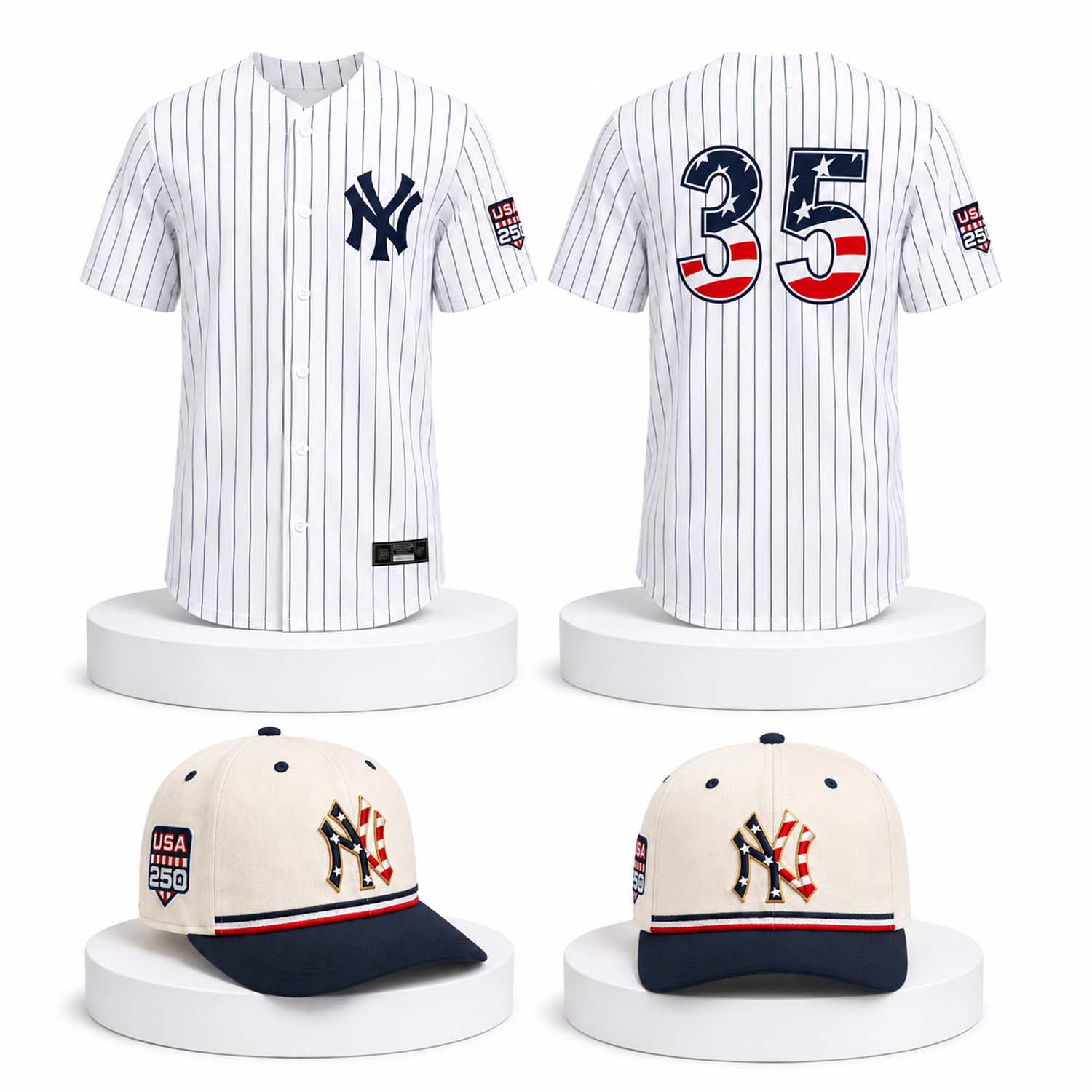 Combo NY Yankees Independence Day Years USA Special Baseball Jersey