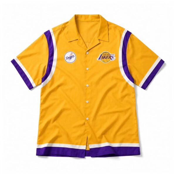 LA Dodgers LA Lakers Night Hawaiian Shirt