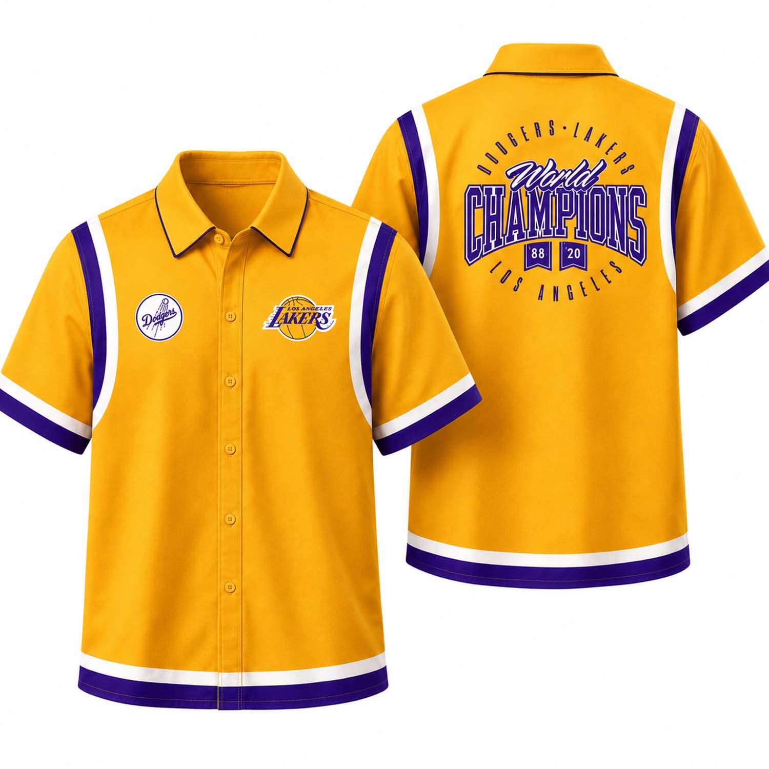 LA Dodgers LA Lakers Night Hawaiian Shirt