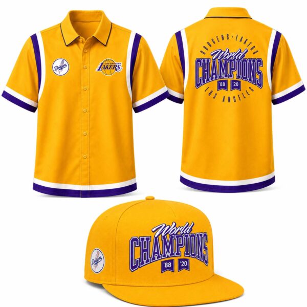 LA Dodgers LA Lakers Night Hawaiian Shirt