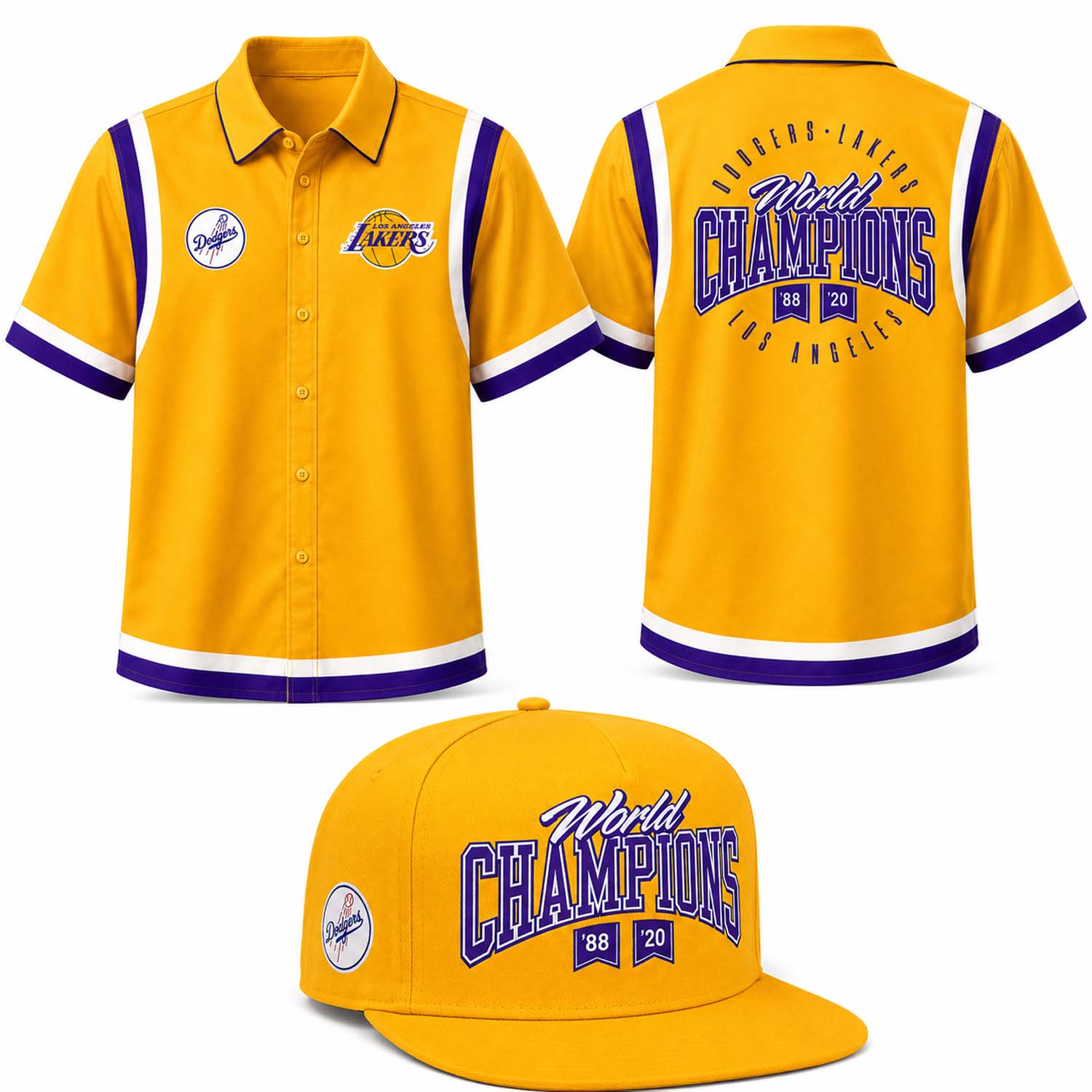 LA Dodgers LA Lakers Night Hawaiian Shirt