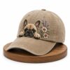 French Bulldog Floral Embroidered Hat