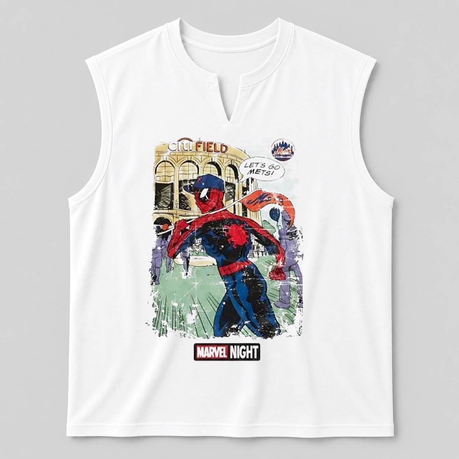 Spider Man Marvel Night at Citi Field Let’s Go Mets Shirt