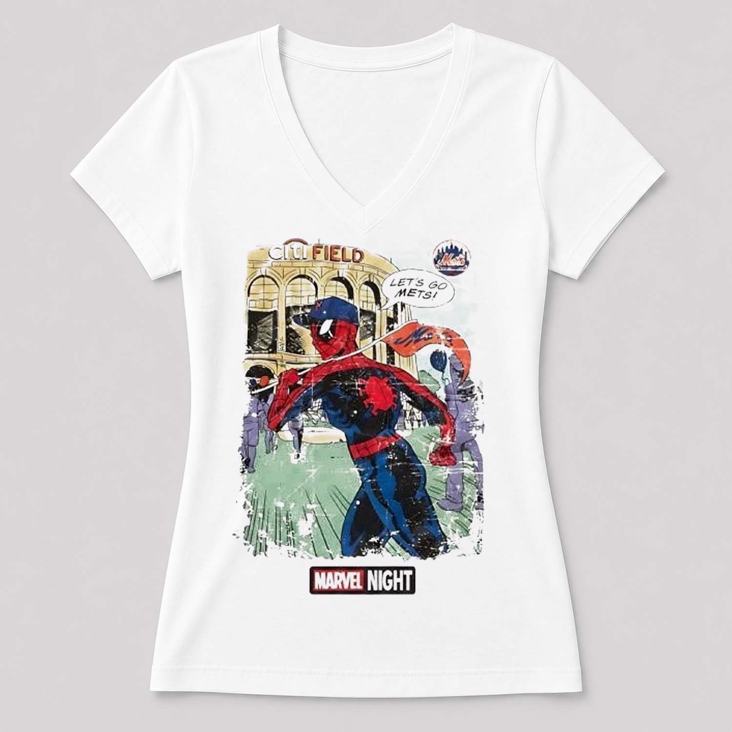Spider Man Marvel Night at Citi Field Let’s Go Mets Shirt